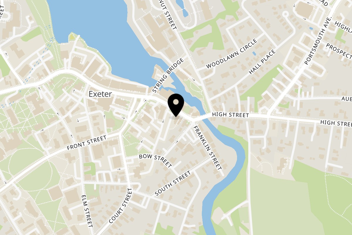 Map showing the location of Sunny Cafe Exeter on 26 Water St #6 in Exeter